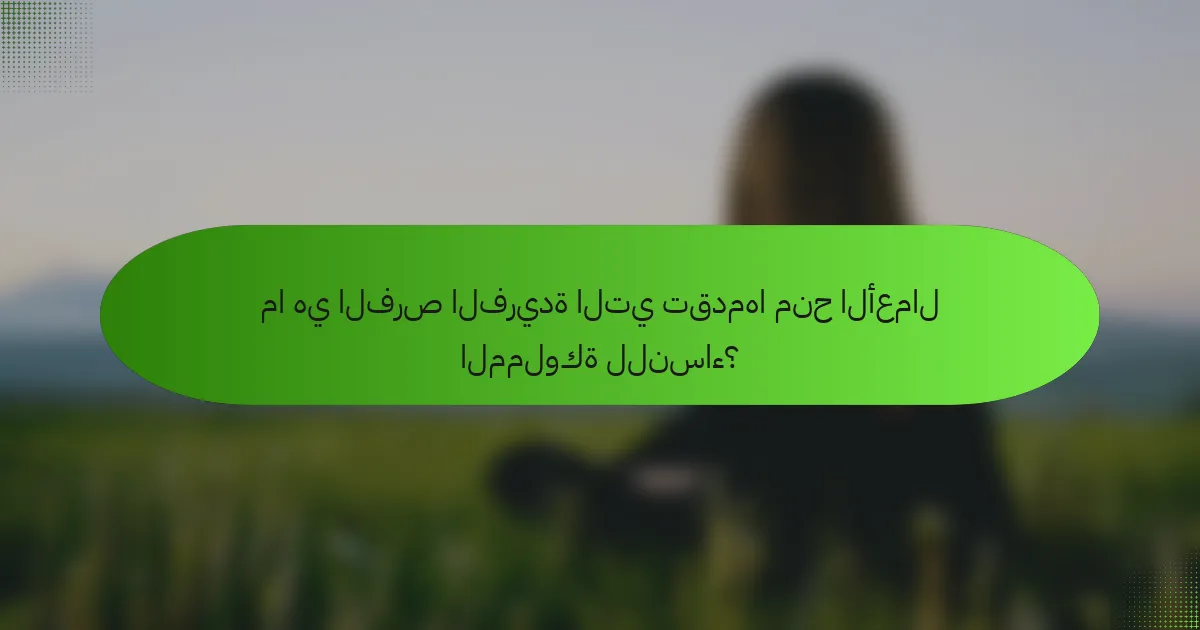 ما هي الفرص الفريدة التي تقدمها منح الأعمال المملوكة للنساء؟
