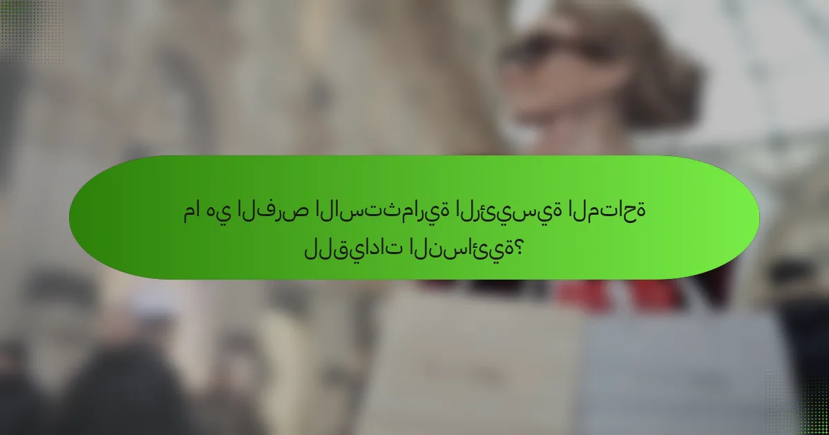 ما هي الفرص الاستثمارية الرئيسية المتاحة للقيادات النسائية؟