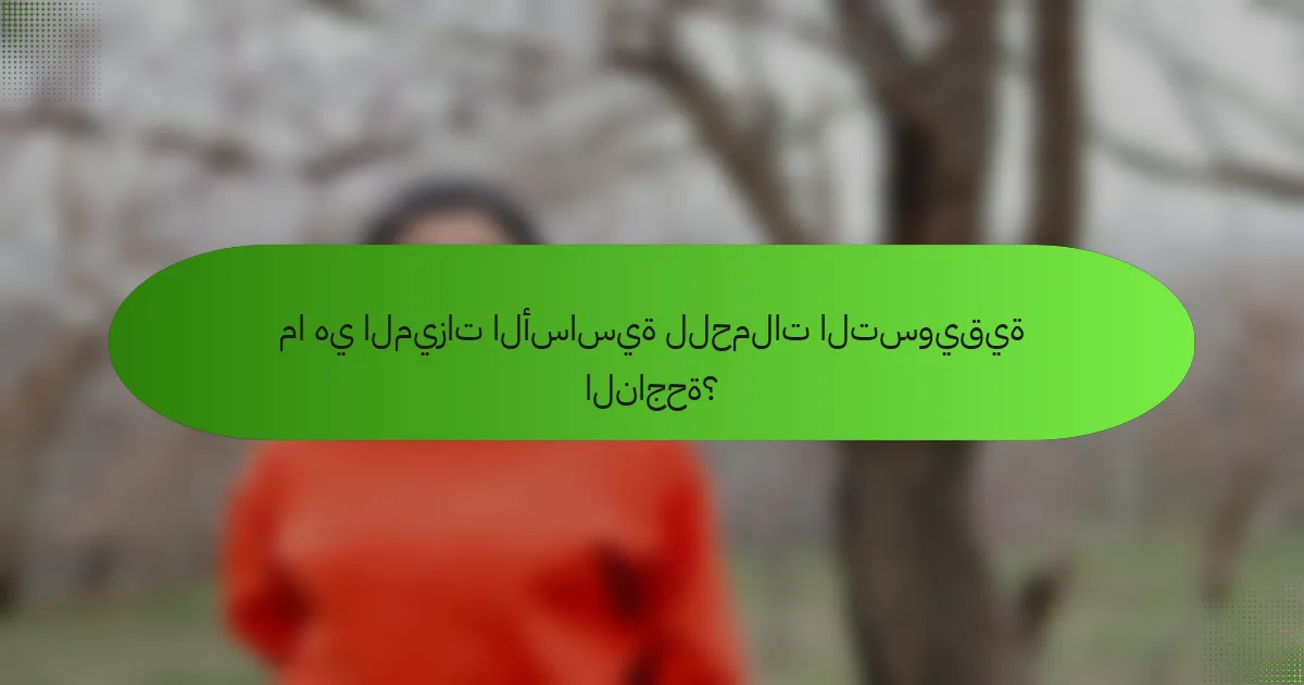 ما هي الميزات الأساسية للحملات التسويقية الناجحة؟